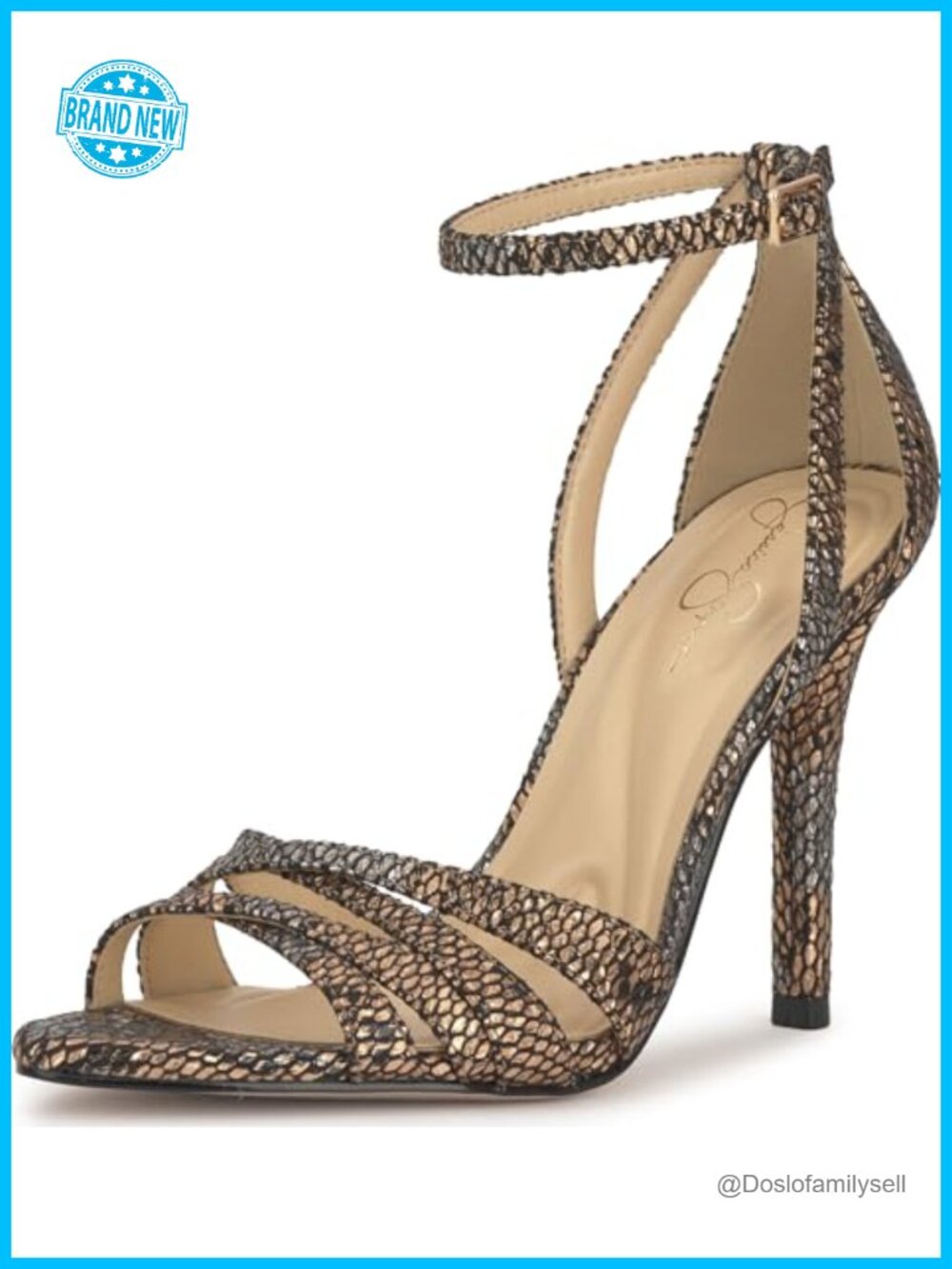 Jessica Simpson Calisa Strappy High Heel Sandal Open Round Toe Stiletto Heel